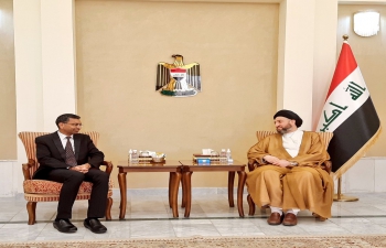 Ambassador Prashant Pise on 09 May 2022 met His Eminence Ammar Al-Hakim, Head of the National Wisdom Al Hikma Movement and discussed issues of mutual interest